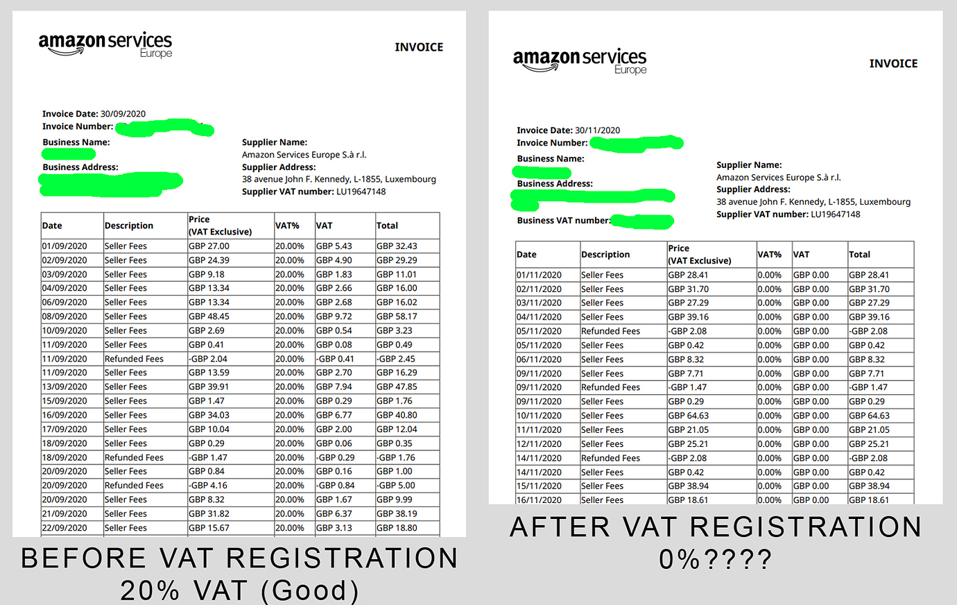 UK VAT Amazon Fee Invoice problem please help me Sell on Amazon