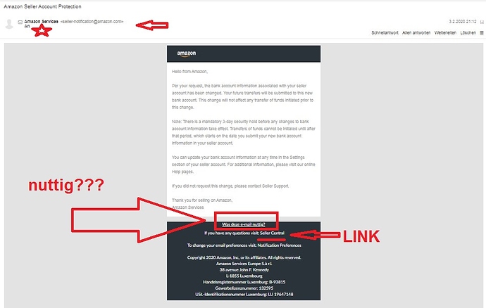 Amazon Seller Account Protection Email Dass Sich Die Bankdaten Geandert Haben Allgemeine Fragen Zum Verkaufen Bei Amazon Amazon Seller Forums