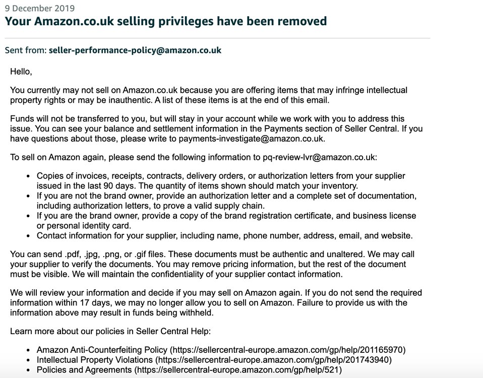 Account has been deactivated and funds frozen! UK Account Health