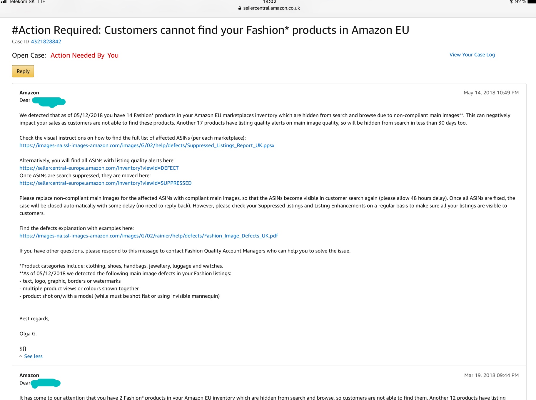 Formal Complaints procedure for an Amazon CS Person? General Selling