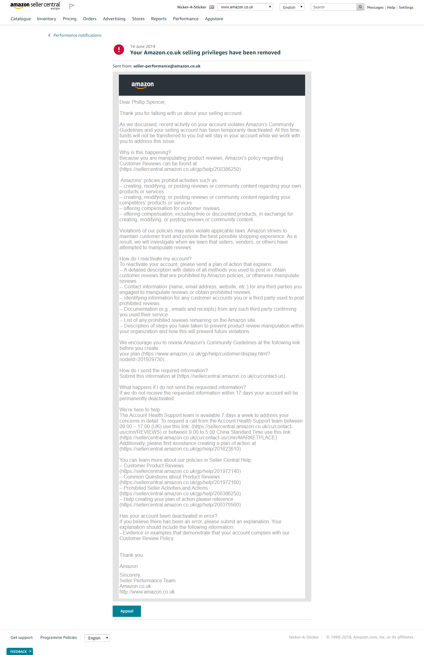 Is legal action going to be the only way? Help please General Selling