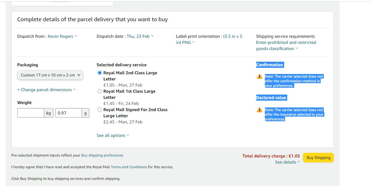 changes to valid tracking rate for Royal Mail stamps and