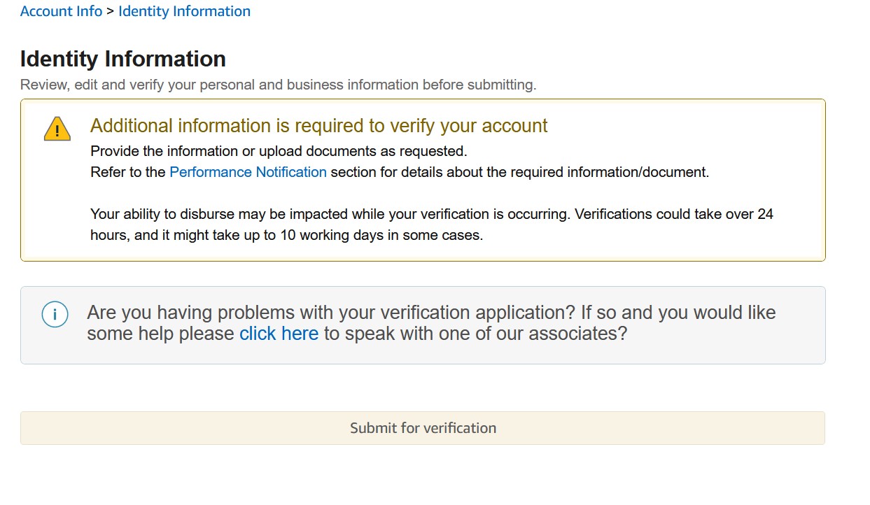 Verification after VAT registration