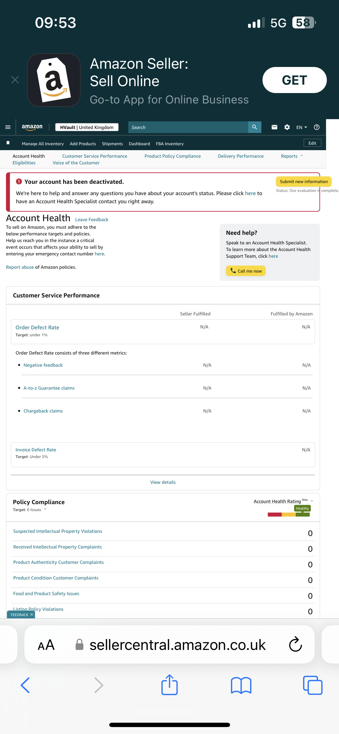 Account deactivated UK Account Health Amazon Seller Forums