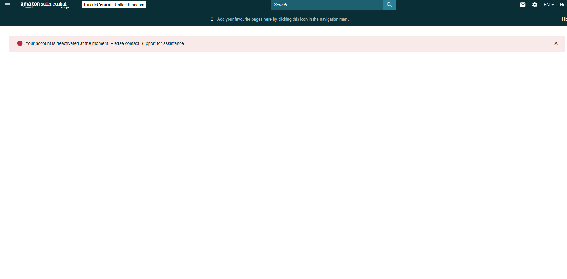 Your account is deactivated at the moment. Please contact Support for ...