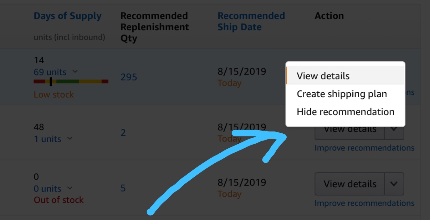 How can i hide at the Inventory Restock page Sell on