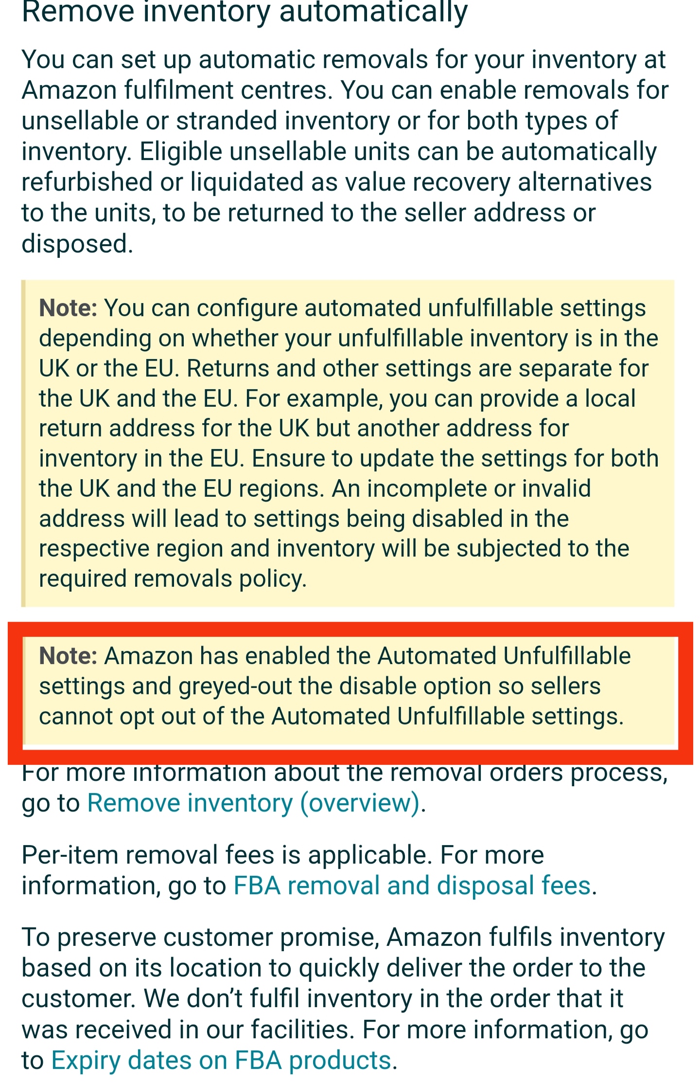 Automated removal - can't disable