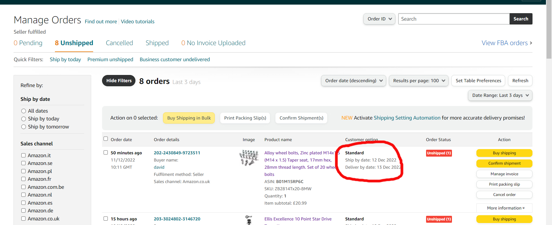 Amazon Prime Rope Order Screen Royal mail strikes and account healt